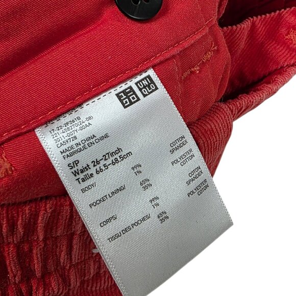 Marni x Uniqlo Pleated Front Corduroy Pants, High Rise, Orange, Size Small - Picture 6 of 12